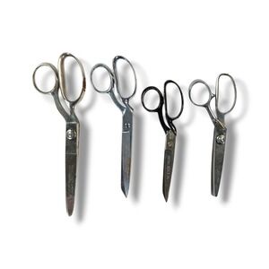 Vintage Lot of 3 Wiss And 1 Other Scissors 2 Straight 2 Zig Zag